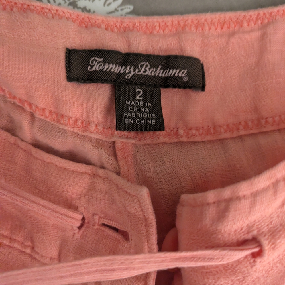 Tommy Bahama Pink Drawstring Linen Blend Shorts